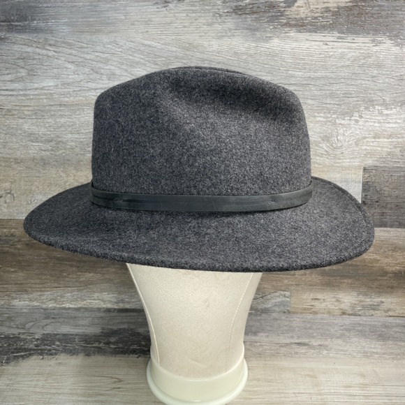 Stetson Mello Felt Crushable Water Repellent Hat 100% Wool Size XL Gray  USA - Picture 5 of 10